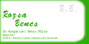 rozsa bencs business card